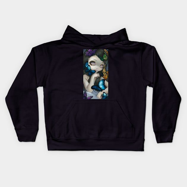 Butterfly winged cutie Kids Hoodie by Art Additive